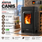 JUSTUS Canis Stahl Schwarz – Pelletofen aus schwarzem Stahl