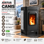 JUSTUS Canis Speckstein Pelletofen – 2,5–6,4 kW | 25 kg Pelletank | A+