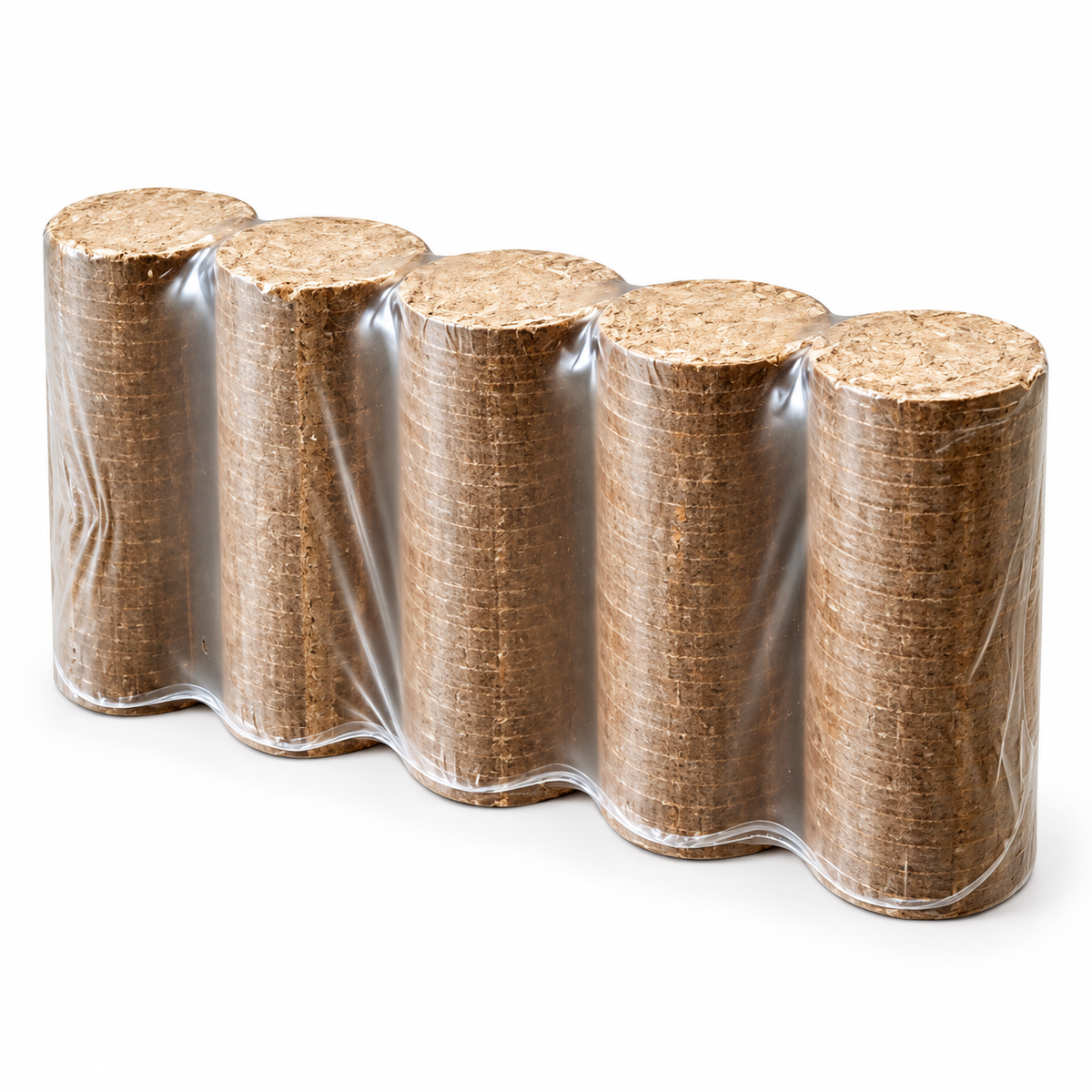 Buchen-Holzbriketts rund ohne Loch – 960 kg Palette | Briketts für Kamin & Ofen
