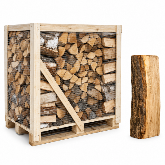 Erlen-Brennholz 25 cm, kammergetrocknet & gespalten – Halbe Palette für Kamin & Ofen
