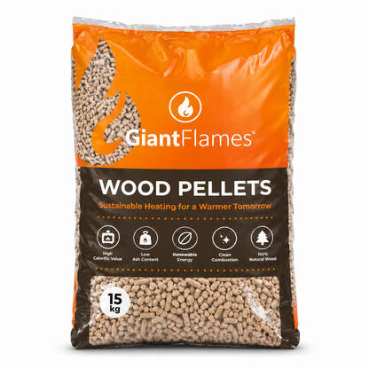 Giant Flames Holzpellets – Halbe Palette mit 35 Säcken à 15 kg | 525 kg