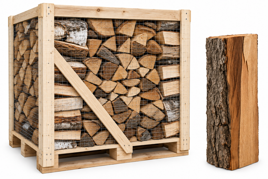 Hainbuchen-Brennholz 25 cm, kammergetrocknet & gespalten – Halbe Palette für Kamin & Ofen