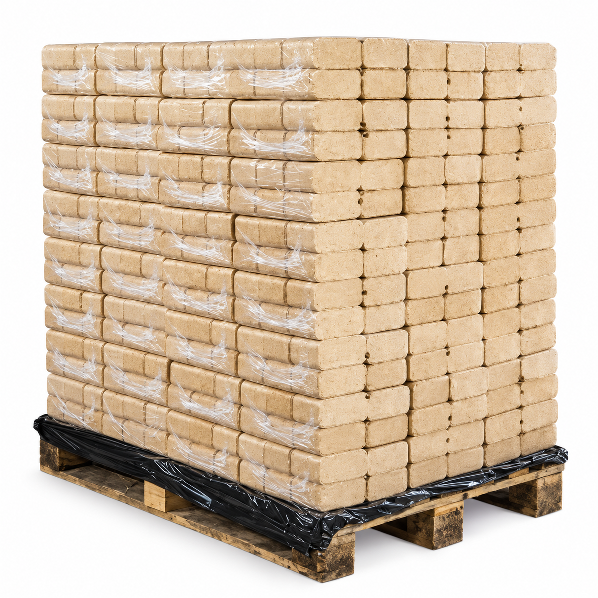 Holzbriketts eckig – 960 kg Palette | Brennstoff für Kamin & Ofen