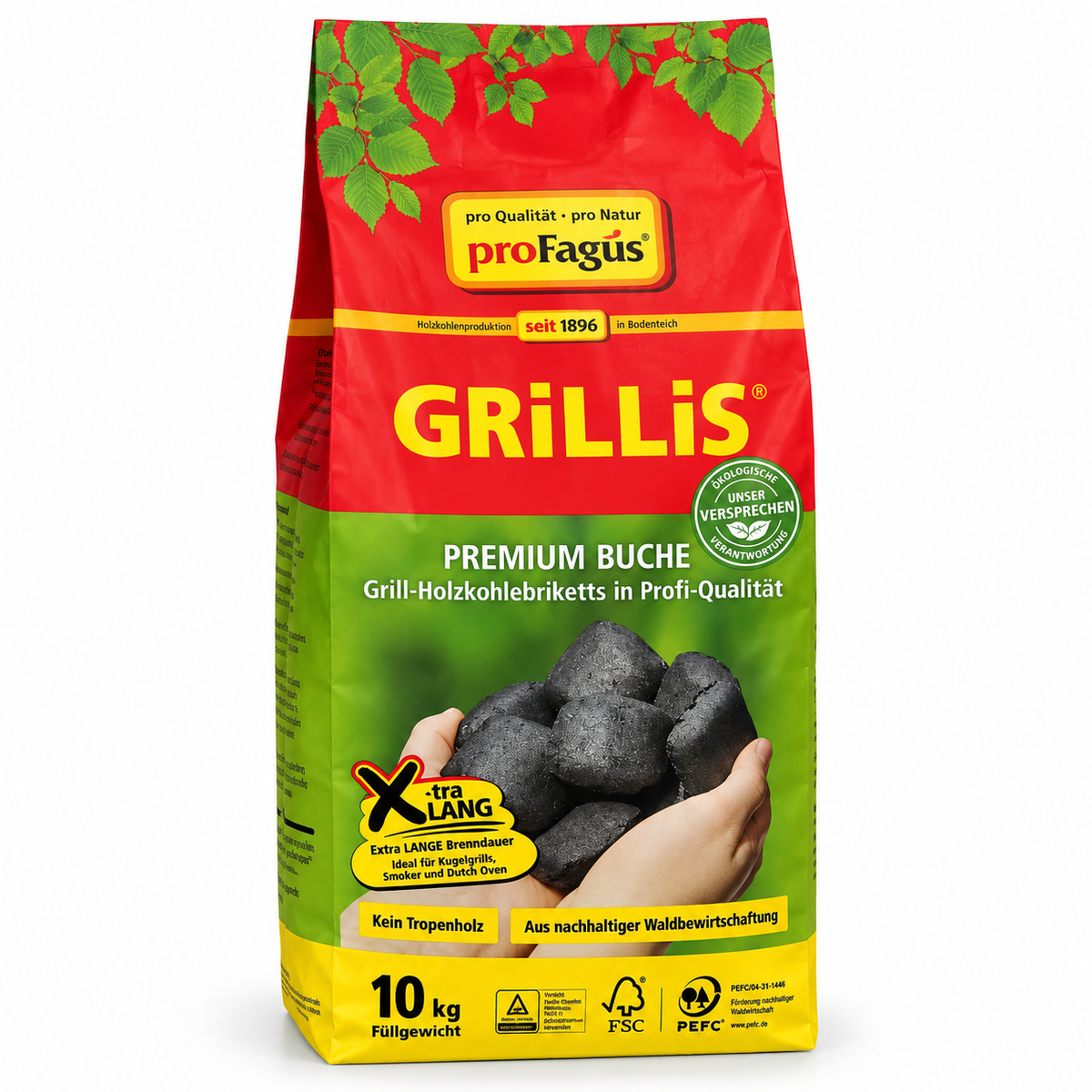 ProFagus Grillis Grillbriketts – 1.000 kg | Premium Briketts für BBQ & Grill