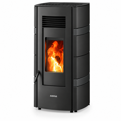 Sia Stahl Schwarz – Pelletofen 6 kW, A+, 35 kg Pellettank