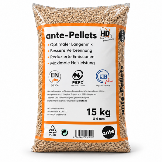 Ante HD Holzpellets – Premium Pellets für Pelletöfen & Heizungen