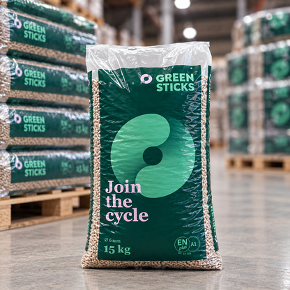 GREENSTICKS Holzpellets – 990 kg Sackware | Premium Pellets für Pelletöfen & Heizungen